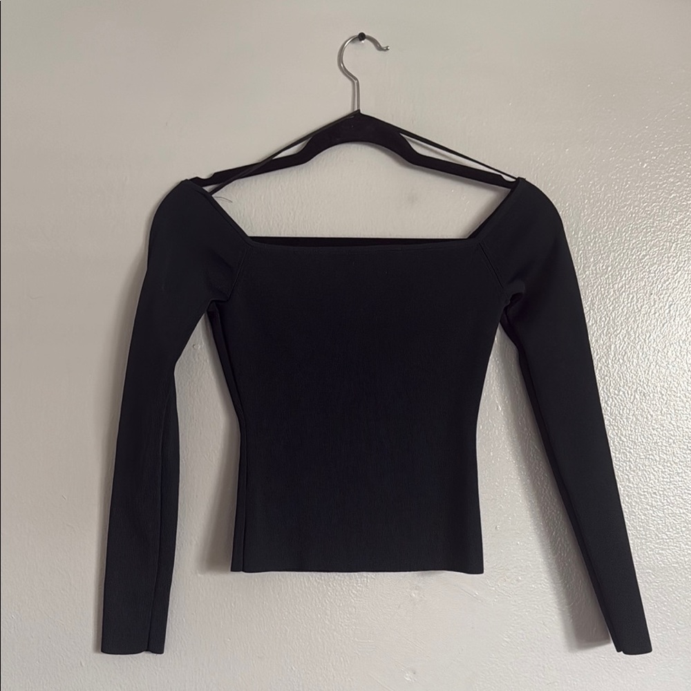 RIB-KNIT OFF-THE-SHOULDER TOP - Picture 4 of 4